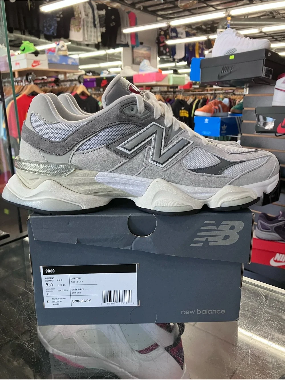New Balance 9060 Rain Cloud Grey Size 9.5